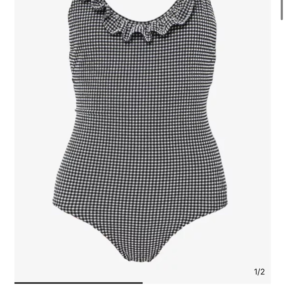 Miu miu Black and White Gingham Swimsuit